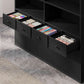 Vintage Black 78.7 Inch Floorstanding Library Bookcase