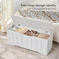 ExtraLarge Storage Chest White Wood Bench Hinges Durable
