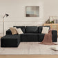 106Inch Black Convertible Corduroy Modular Sectional Sofa