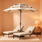 Nine Foot 3Tier Patio Umbrella Beige Fade Weatherproof