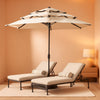 Nine Foot 3Tier Patio Umbrella Beige Fade Weatherproof