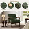 Corduroy Accent Chair Dark Green Midcentury Upholstery