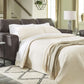 Queen Faux Leather Contemporary Sleeper Couch Gray