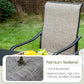 8 Piece Patio Dining Set For 6 With 13 Foot Beige Umbrella