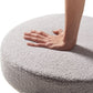 Round Upholstered Boucle Dining Chair Grey With Black Legs