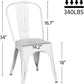 Stackable Distressed White Metal Dining Chairs For Indoor Outdoor Set Of 4