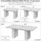 Extendable Dining Table White Marble Storage Compartment