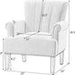 Cream Polyester Tufted Mid Century Upholstered Chair