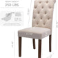 Dark Beige Textured Upholstered Parsons Dining Chairs