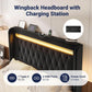 Full Size Bed Frame LED Lighting And USB Charging Black