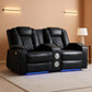 Black Luxurious Power Recliner With Center Console