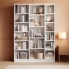 Triple Wide White Bookshelf 6 Tier 74 Inch Tall Unit-0