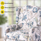 Upholstered Wingback Recliner Chair Blue Floral Elegant