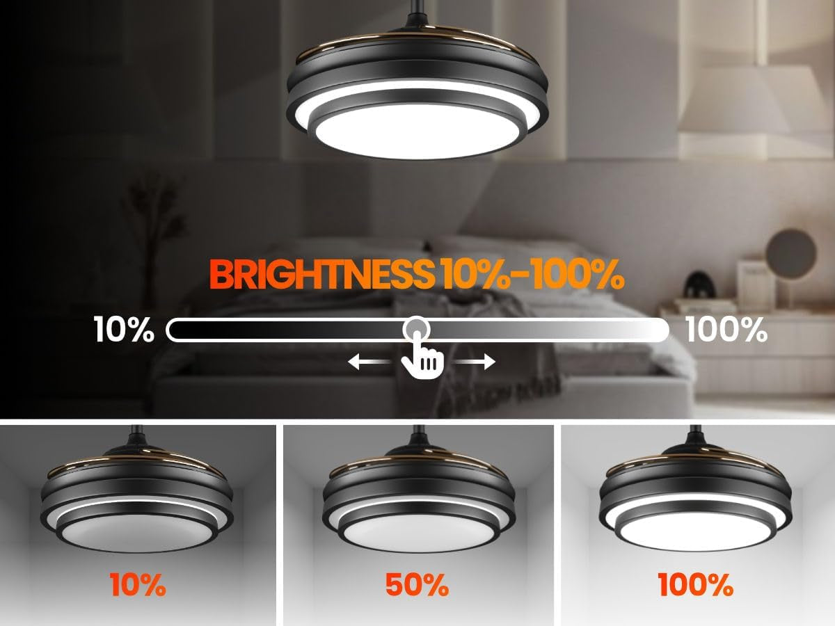 48-Inch Retractable Ceiling Fan Intelligent Controller
