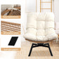 Beige Swivel Accent Chair With Oversized Cushioning