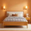 Queen Size Natural Boucle Upholstered Platform Bed