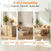 Queen Murphy Bed With Mattress Natural Wood Storage