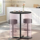 Round Cocktail Table Set 23 Point 6 Inch Diameter Ebony Black