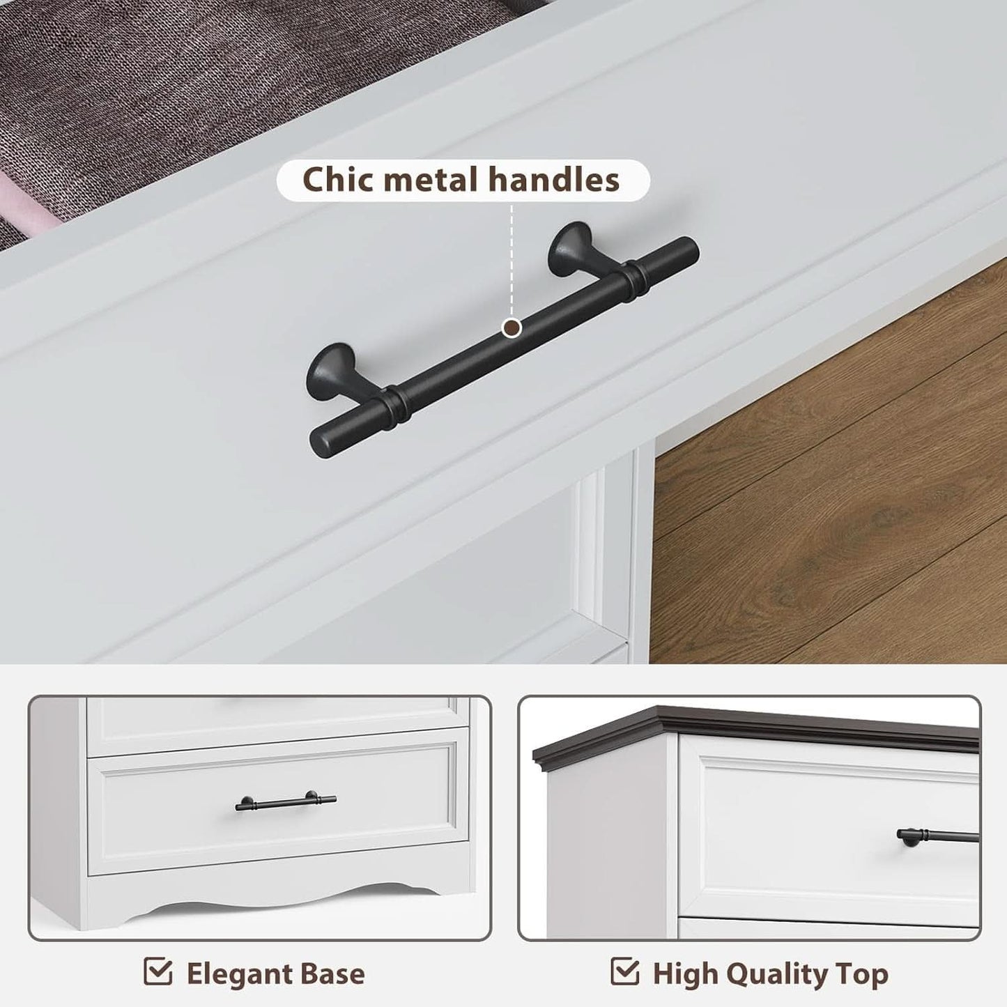 White Farmhouse Dresser FortyFourInchesTall Storage