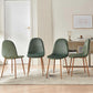 Four Green Velvet Upholstered Dining Chairs Collection
