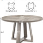 Wash Grey Farmhouse Dining Table Pedestal Base