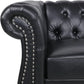 Black Faux Leather Chesterfield Sofa Set 3 Seater Loveseat