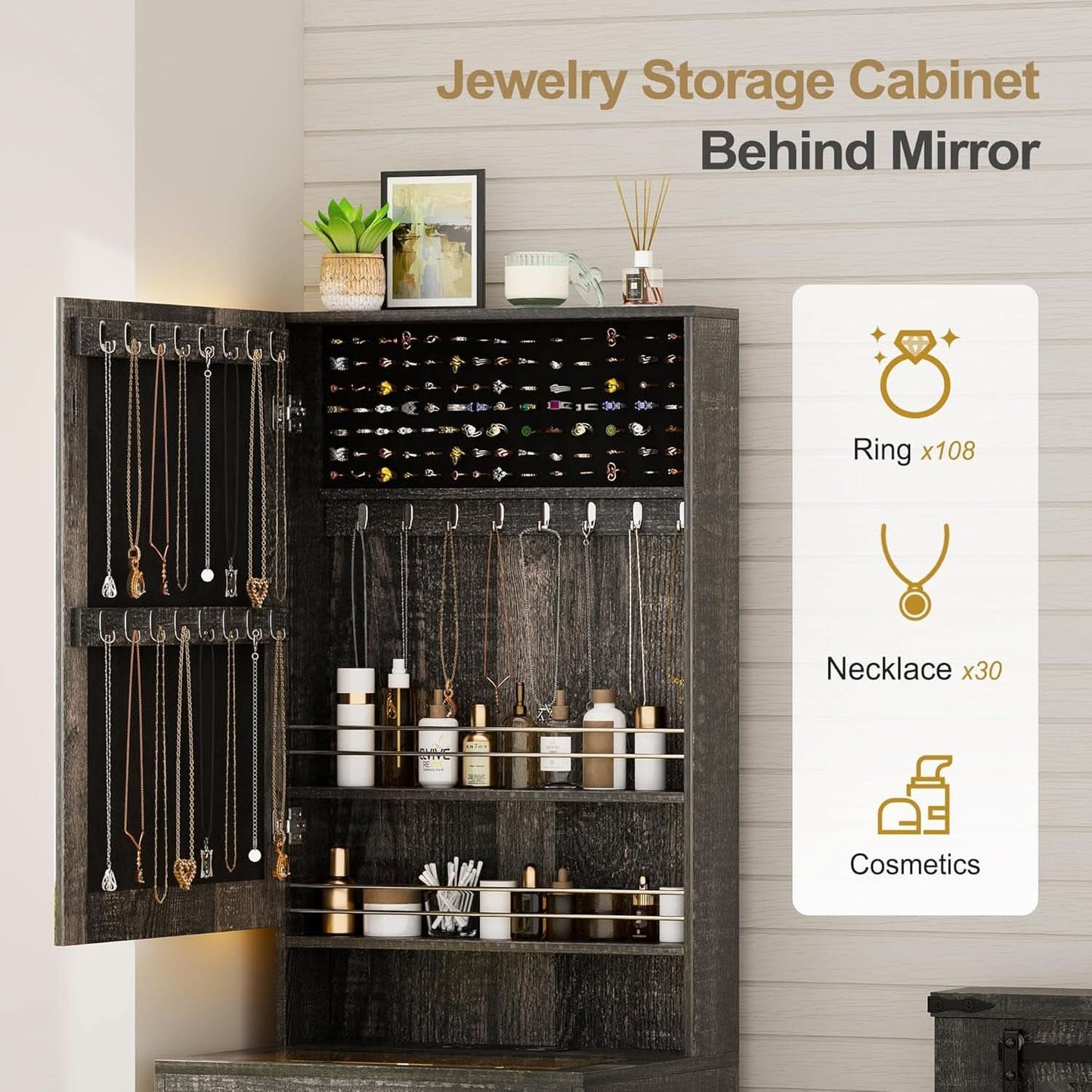 Compact Vanity Desk With Electroluminescent Mirror