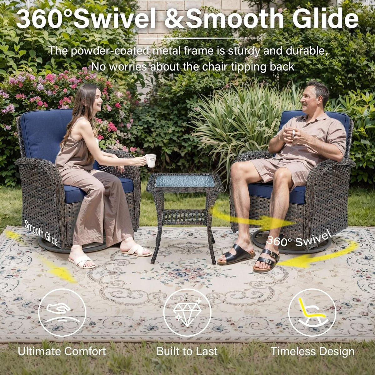 8 Piece Patio Set With 50000 BTU Propane Fire Pit Table