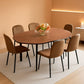 Walnut Extendable Dining Table Set Six Chairs Upholstered