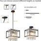 Black Crystal Chandelier For Entryway Ceiling Light
