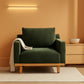 Green Solid Wood Frame Contemporary Cushioned Chair