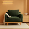 Green Solid Wood Frame Contemporary Cushioned Chair