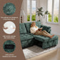 Green 3-Seater Modular Convertible Sleeper Sofa USB