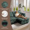 Green 3-Seater Modular Convertible Sleeper Sofa USB