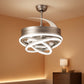 42 Inches Fandelier Retractable Ceiling Fan Silver