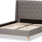 King Size Wingback Graphite Grey Upholstered Platform Bed