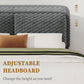 Queen Size Grey Corduroy Upholstered Bed Framework