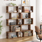 Rustic Brown Vertical Freestanding Bookcase 5 Tier