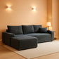 Grey Ninety FiveInch Upholstered Corduroy Sleeper Sofa