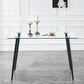 51 Inch Glass Dining Table For 4 With Tempered Glass Top