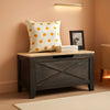 Thirty Inch Lift Storage Chest Handwoven Cushion Gray
