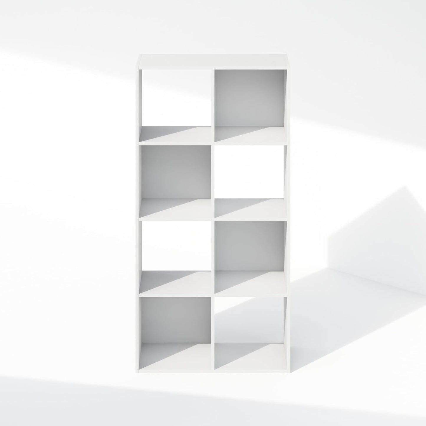White Eight Cube Contemporary Horizontal Bookcase Storage