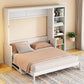 Queen Murphy Desk Bed White With Integrated Shelving-3