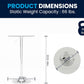 23.5 Inch Circular Glass Adjustable Cocktail Table