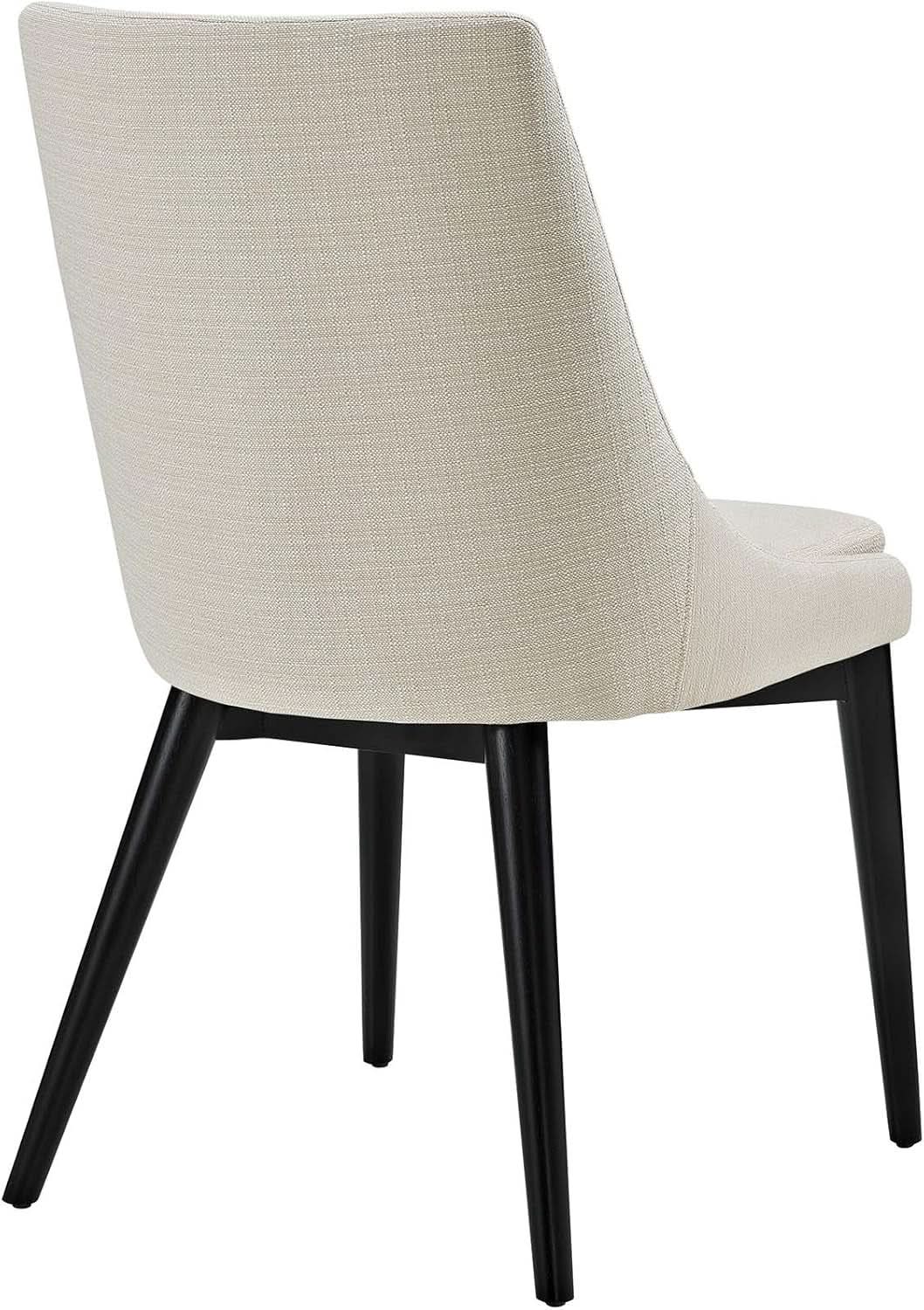 Beige Upholstered Dining Chair Mid Century Contemporary
