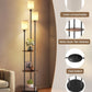 70.9Inch Floor Lamp With Rustic Shelving Unit Storage-3
