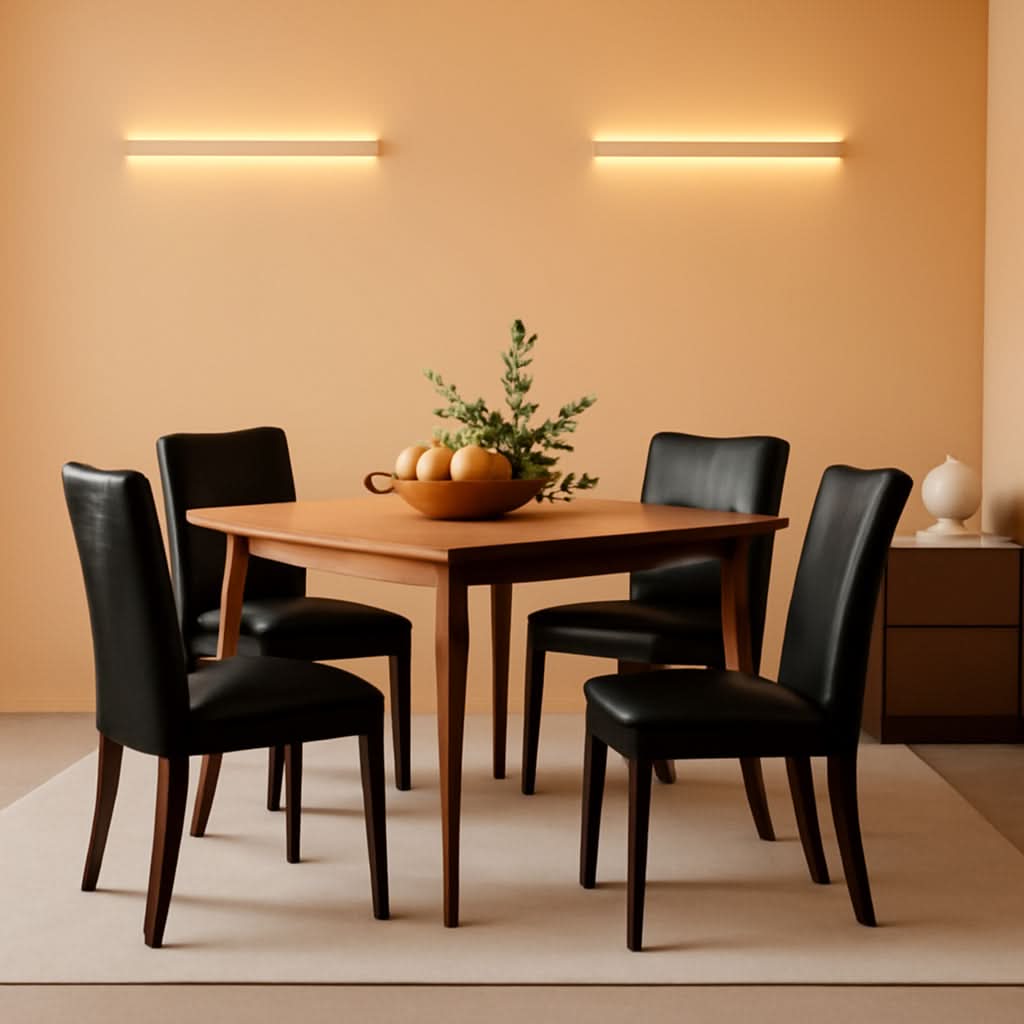 Black Faux Leather Dining Chairs Upholstered Parsons