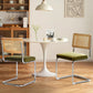 Rattan Dining Chairs Set Of 2 Green With Cane Back