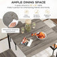 5 Piece Counter Height Dining Table Set Black Oak Stools