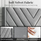 Queen Upholstered Bed Frame With Winged Tufted Headboard Light Gray